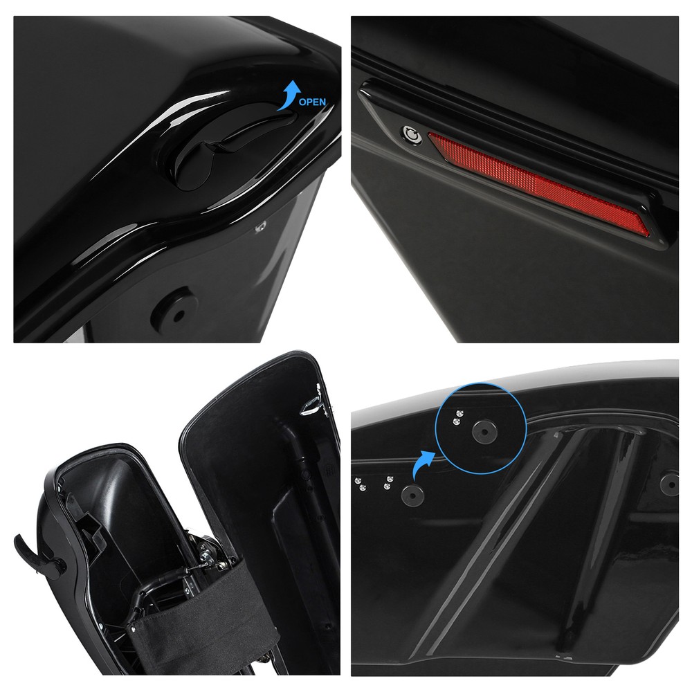 Stretched Hard Saddlebags Chrome Conversion Bracket Fit For Harley Softail 84-17