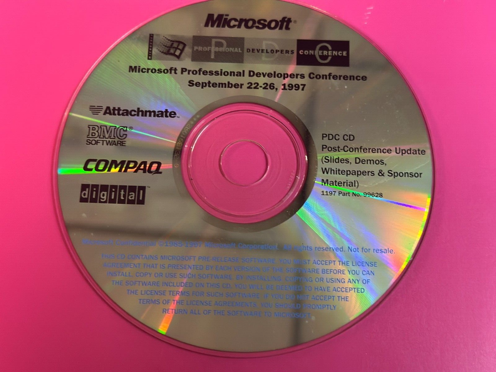 Microsoft Developer Network - Conference cd's 1996 -1997 Lot of 2