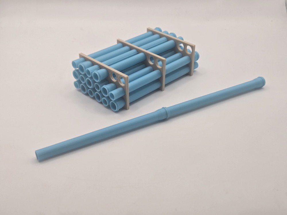 1/50 Scale 12" Sky Blue Water Pipe Trailer Load/Diorama Accessory