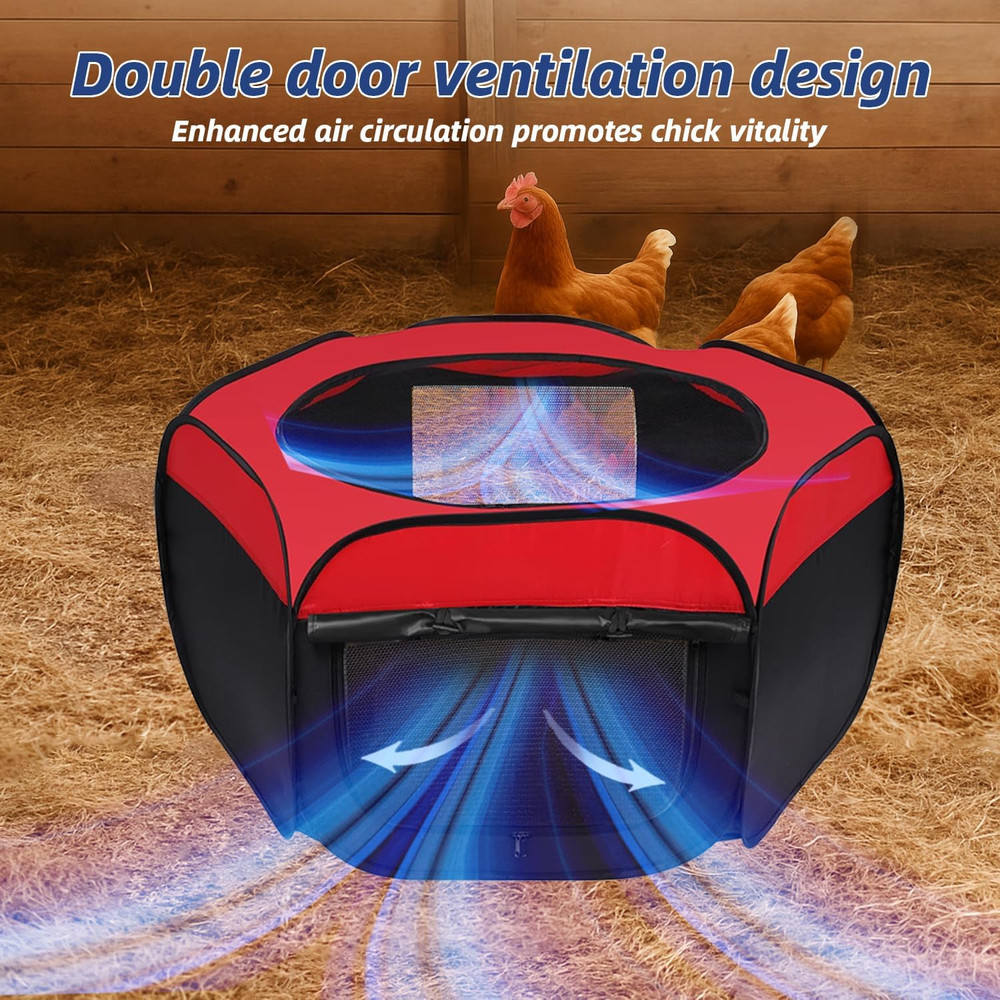 Brooder Box for Chicks Starter Kit - Upgraded Dual Door Collapsible Large Chicke