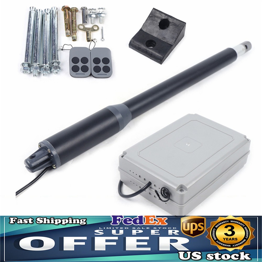 Automatic Gate Opener Kit Single Swing Gate Operator 325lbs w/ Remote Control