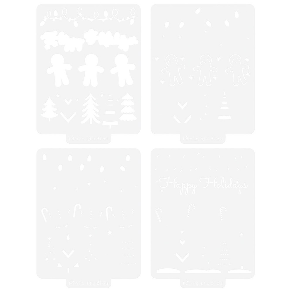 Tonic Studios Stencil Set-A Candy Cane Christmas
