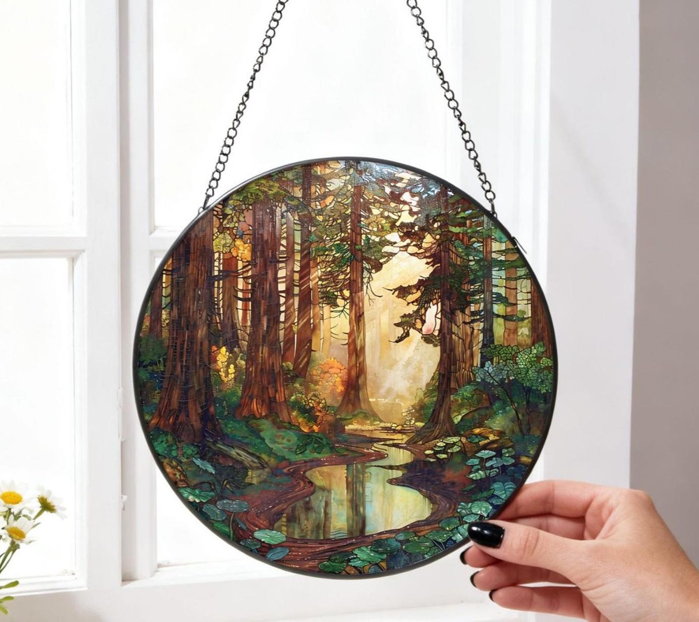 Sun Forest Stained Glass Suncatcher