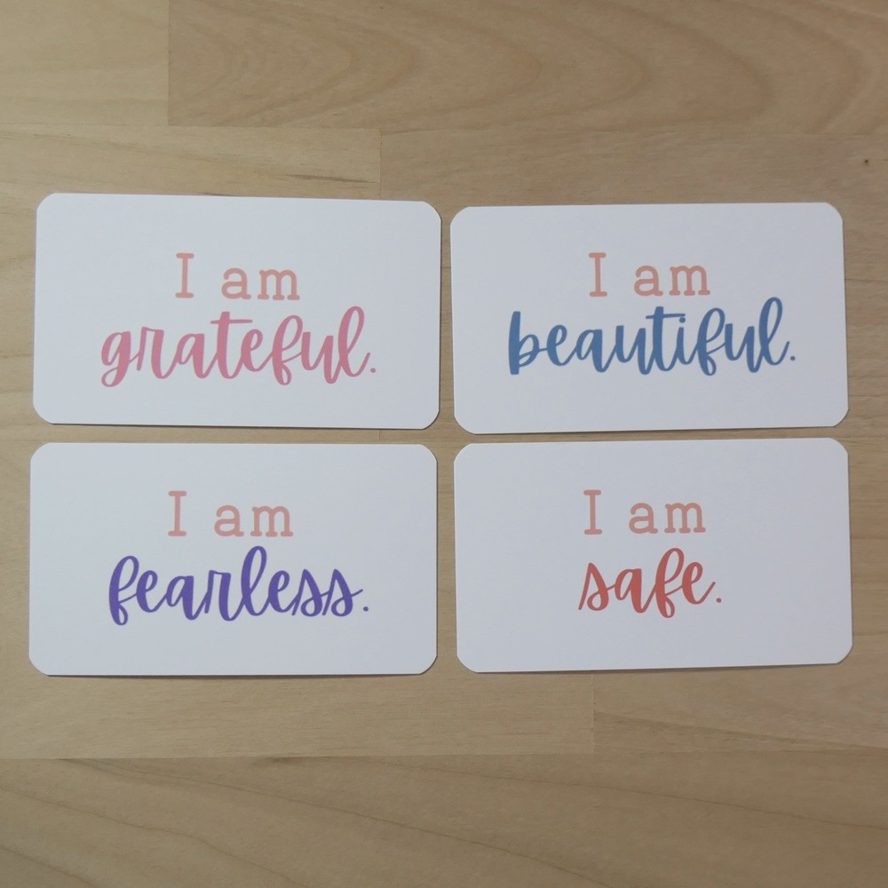 Positive Affirmations 20 Card Deck, Guided Journal Prompts, Mindfulness Practice