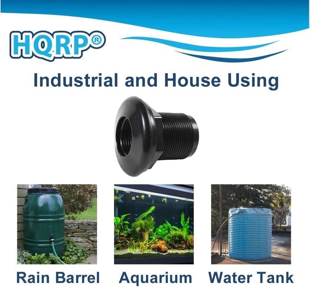 HQRP 1" ABS Plastic Bulkhead Fitting Double Threaded Water Tank Connector
