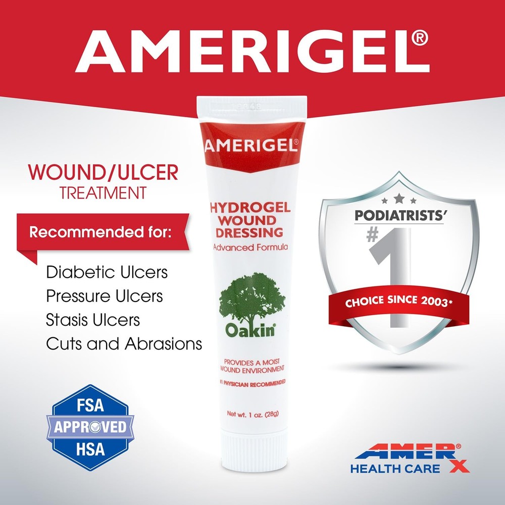 AMERIGEL Hydrogel Wound Dressing (1 oz.) - Provides Moisture-Rich Healing Env...