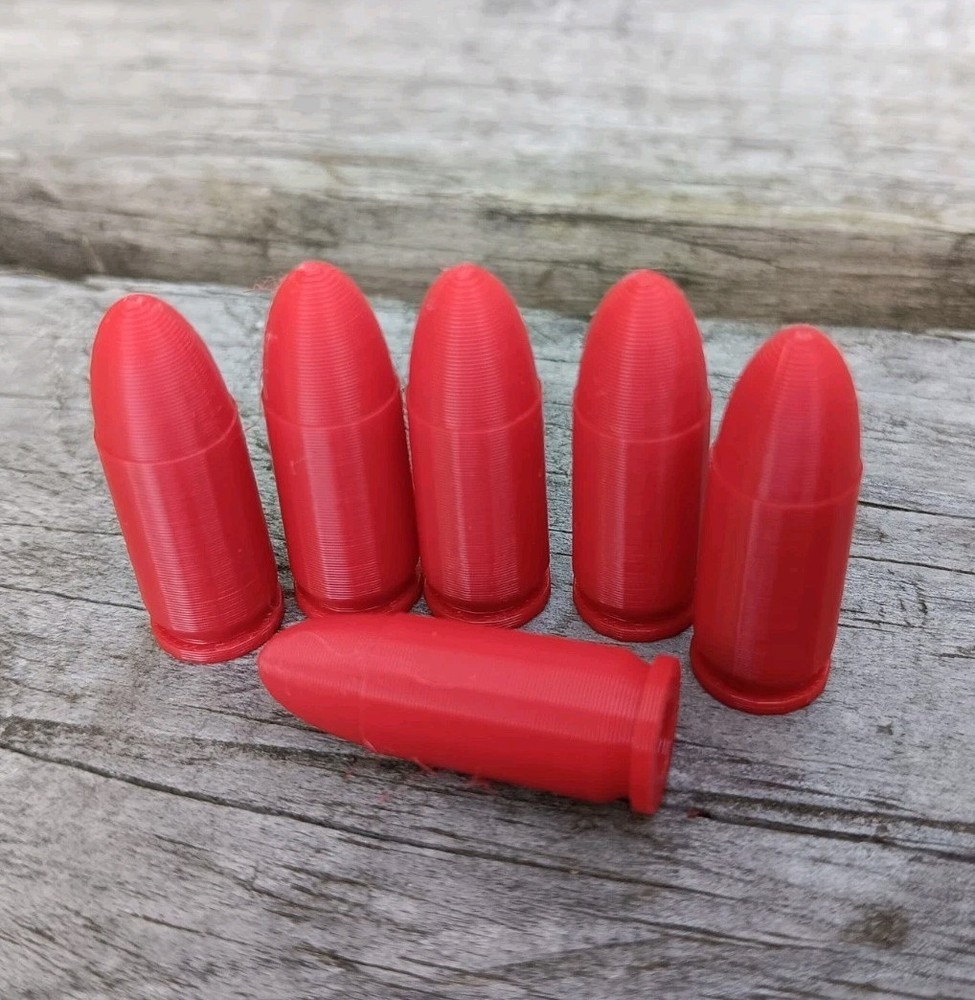 9mm Snap Caps / Dummy Rounds / Dry Fire Training - 10 Pack, Red
