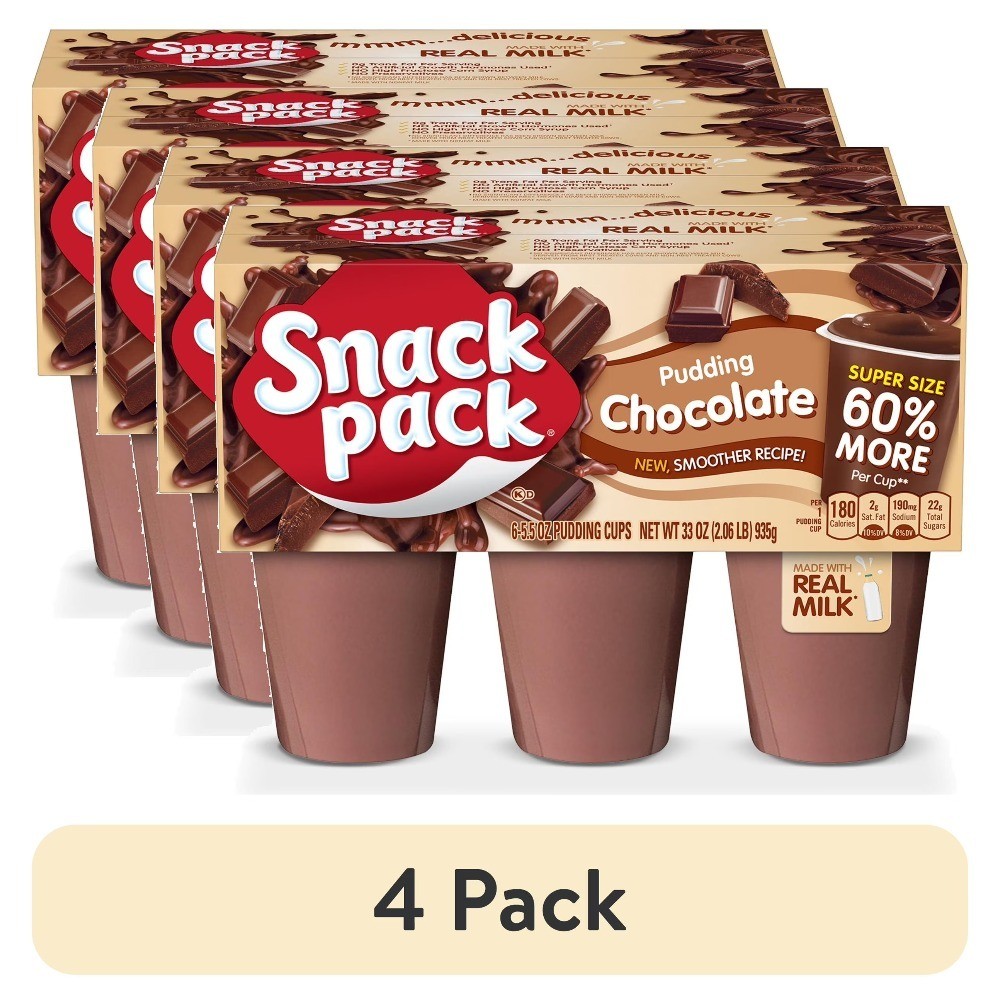 Super Size Chocolate Pudding Cups, 6 Count, 5.5 oz Each