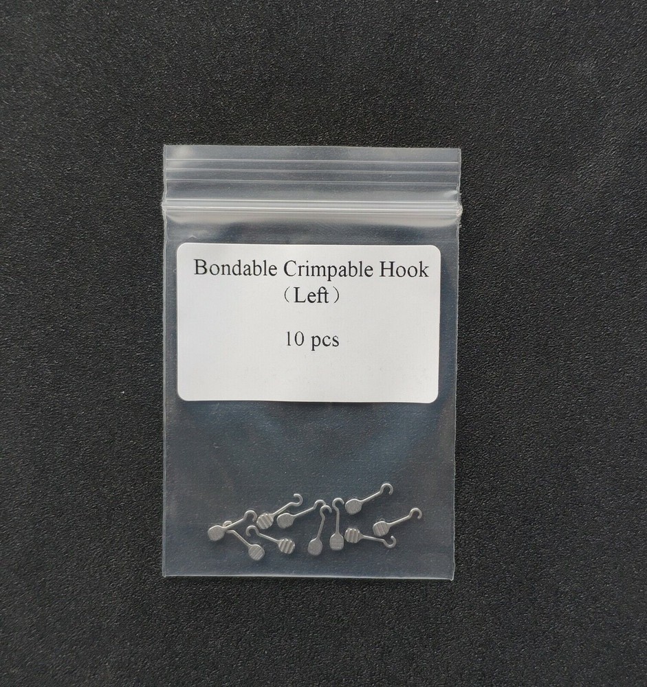 Dental Adhesive Crimpable Hook Orthodontic Bonding Sliding Button Left/Right