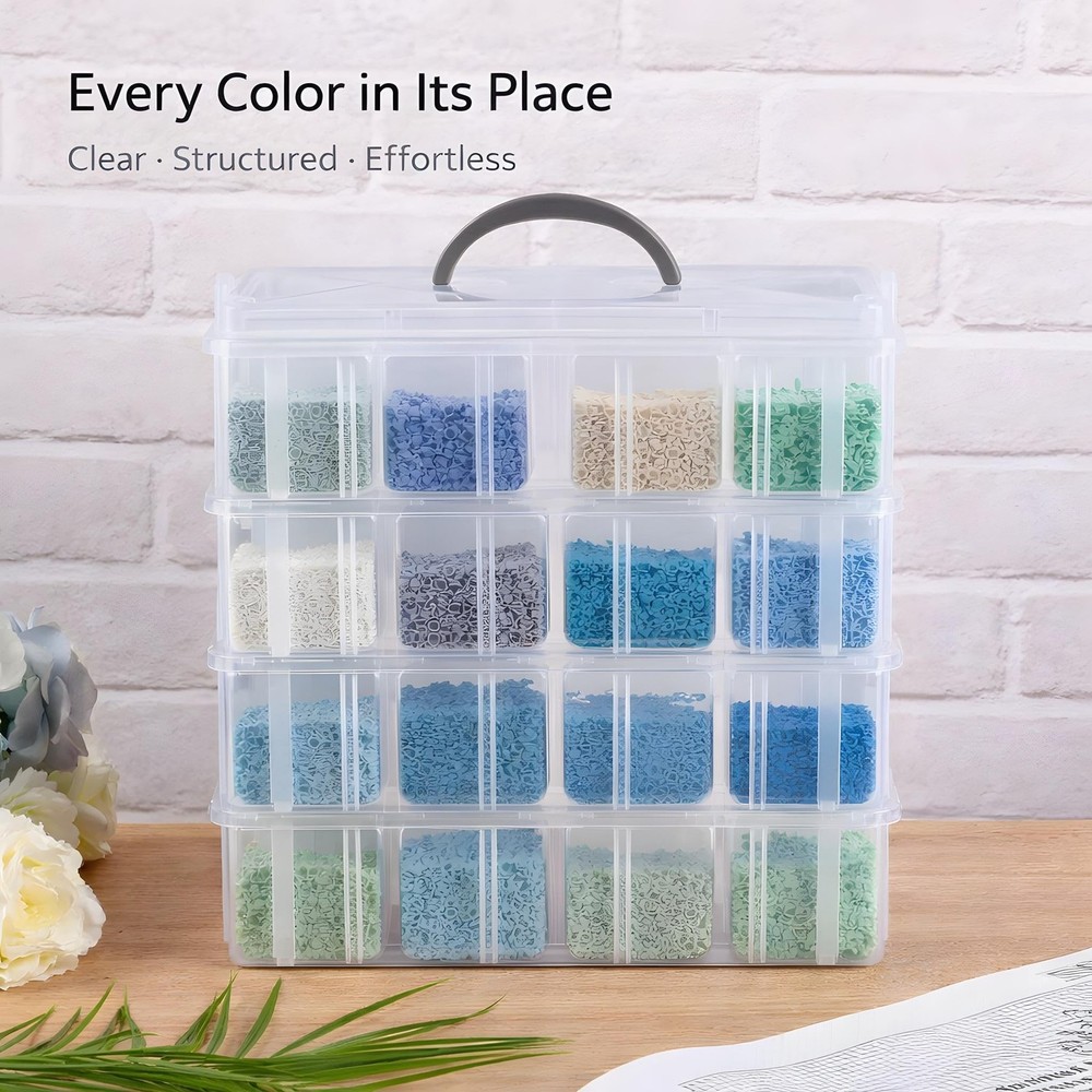 Bead Storage Container, Craft Organizer Box Portable Organizer and Storage Bo...