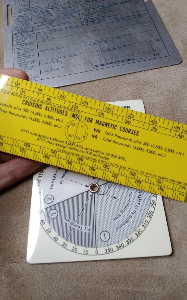Vtg ASA CX-1 Pathfinder, Flight Plan Metal Clipboard, Holding Pattern Computer