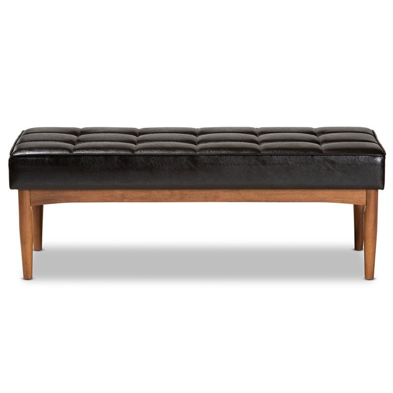 Baxton Studio Sanford Brown Finished Wood Dining Bench