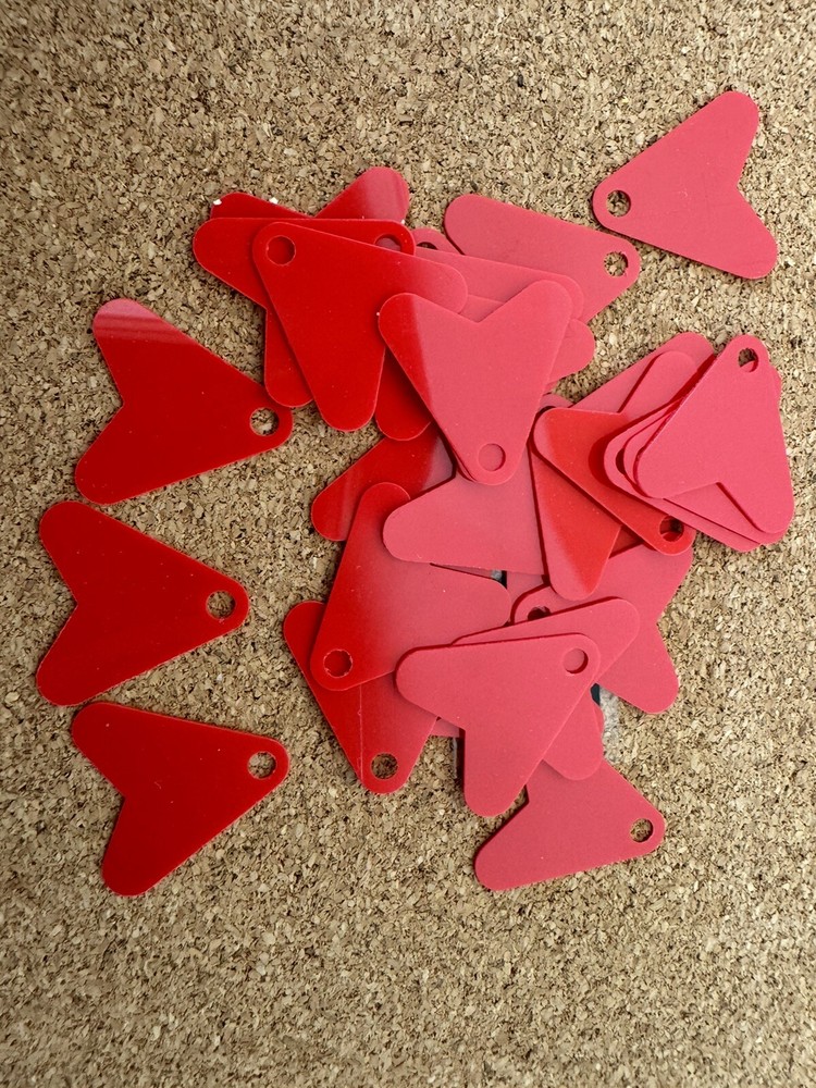 LURE TAIL ATTRACTOR BLADES LURE MAKING, SAMPLE PACK - HIGH VIS RED LARGE SIZE