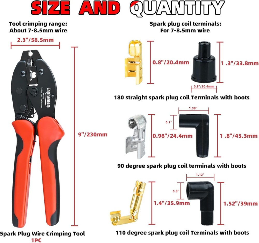 Spark Plug Wire Crimper Set 26PCS Terminals
