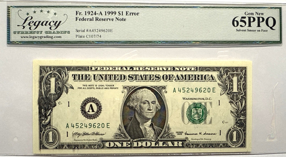 LEGACY 65 PPQ RARE SOLVENT SMEAR ERROR 9620E