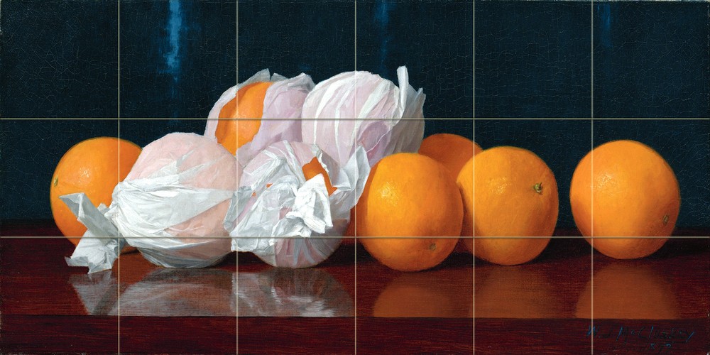 Art STILL LIFE RAPPED ORANGES Mural Ceramic Backsplash Kitchen Bath #2421