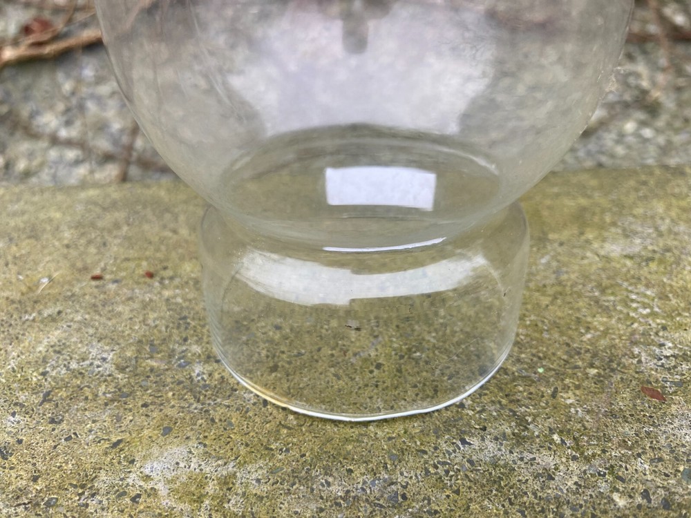 Small antique glass oil lamp globe.