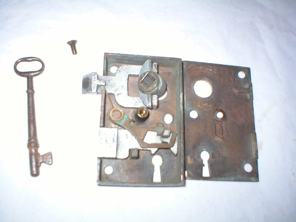 Antique Chrome and Brass Case Surface Mount Lock