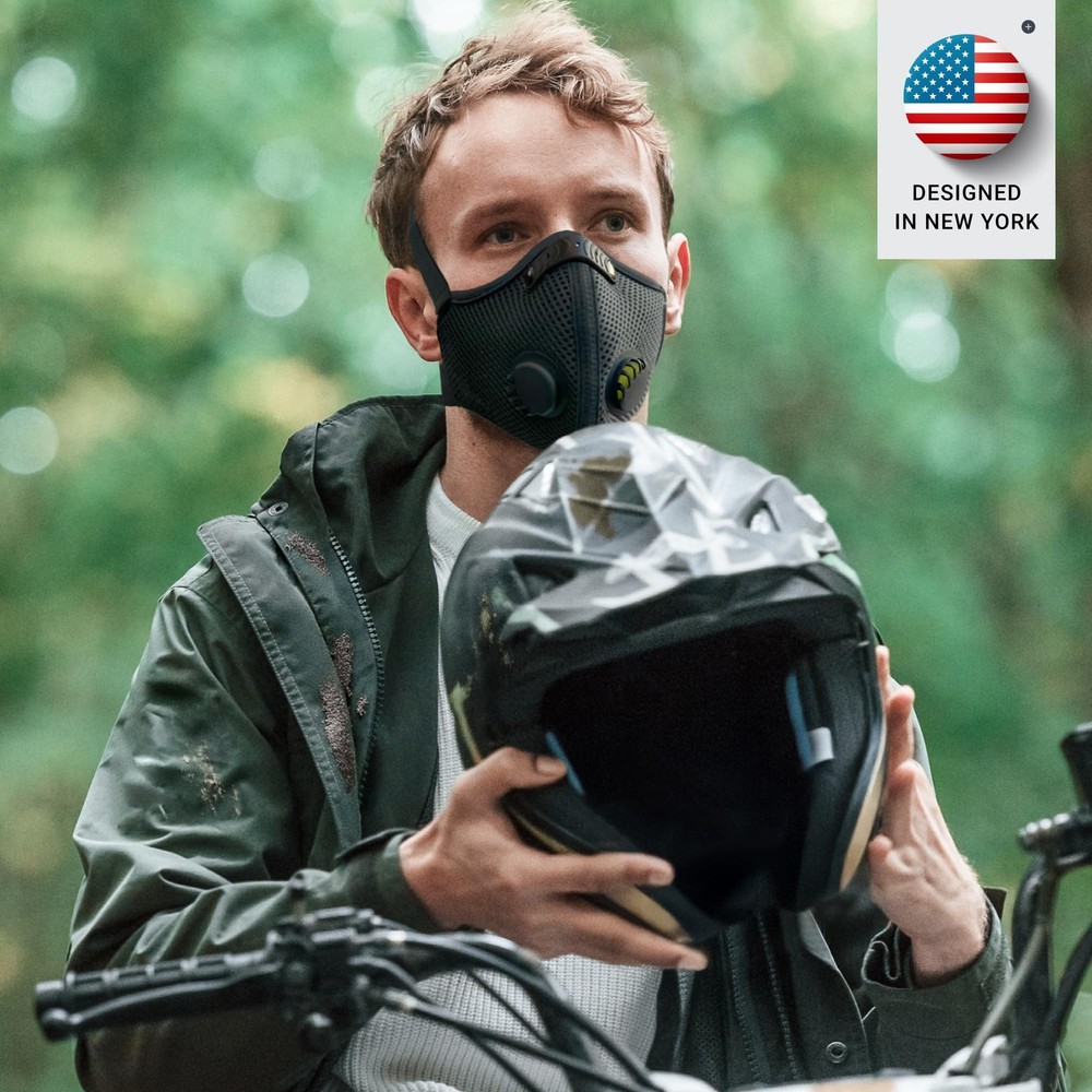 FIGHTECH Dust Mask – 3 Sizes - Reusable Face with Large, Black Single