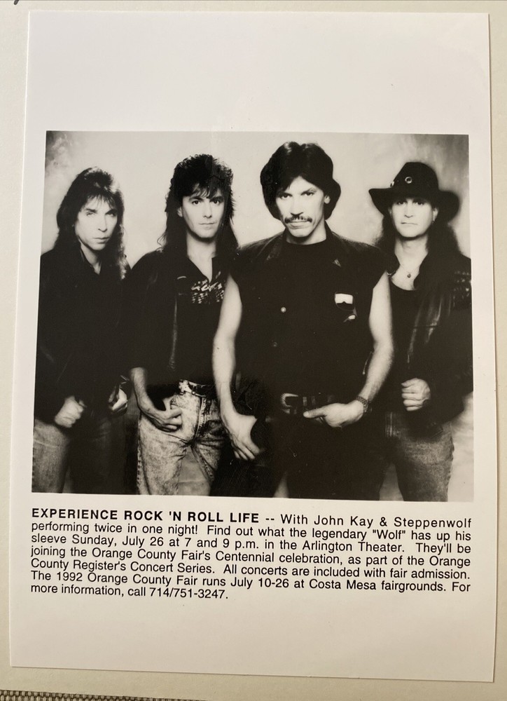 John Kay & Steppenwolf Press Photo 5x7”.