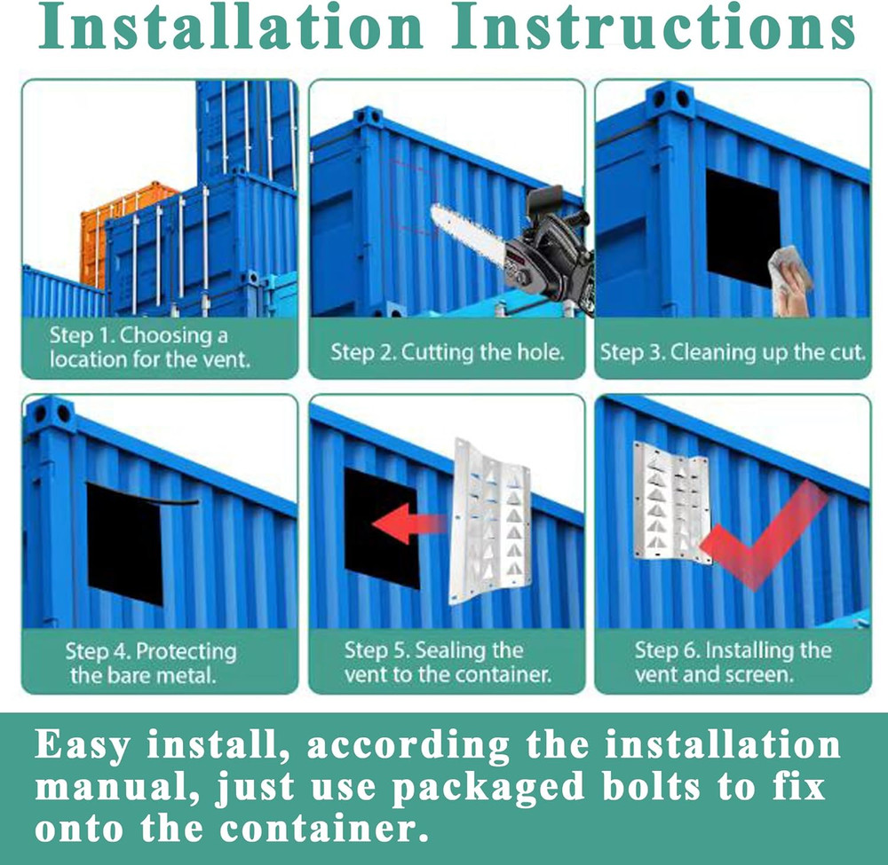 Shipping Container Air Vent Kit Cross Flow Ventilation Preventing Excessive Heat