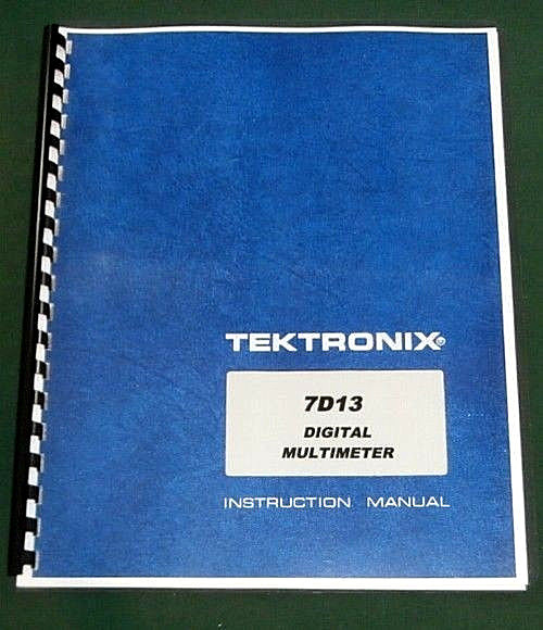 Tektronix 7D13 Instruction Manual: Comb Bound with Protective Plastic Covers