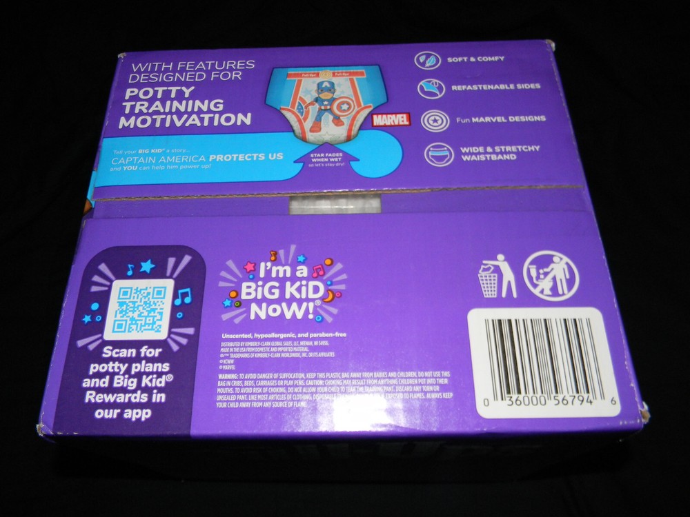 4 Huggies Pull-ups size 4t-5t 38-50 Lbs . (Captain America)