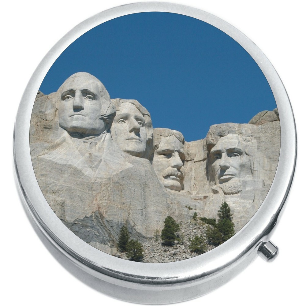 Mount Rushmore Medicine Vitamin Compact Pill Box