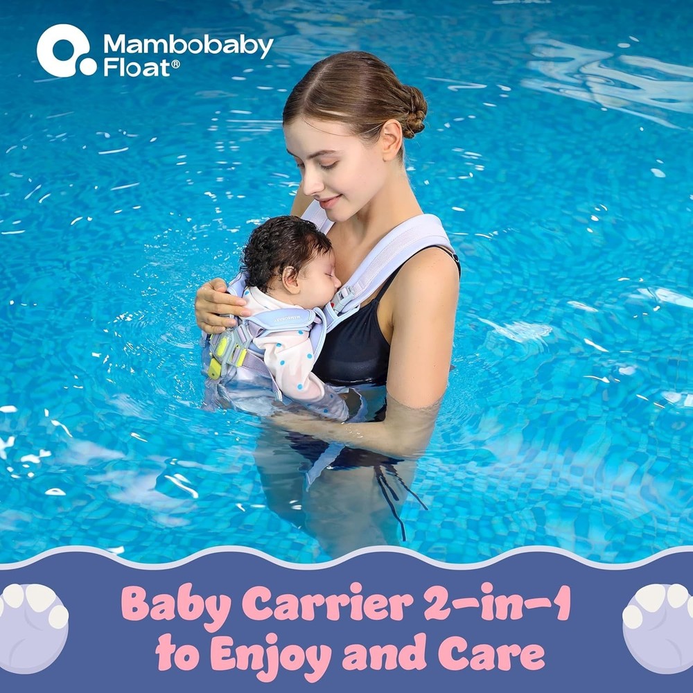 MAMBOBABYFLOAT Explorer Float w/Canopy & Carrier (Elephant Mom, Blue)