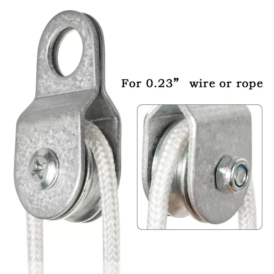 4 Pack Small Snatch Cable Pulley Block for 6mm / 0.23 Inch Wire Rope Single*