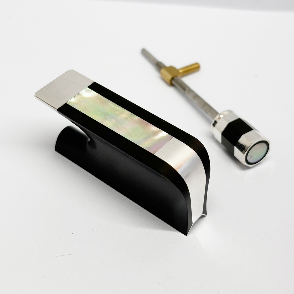 Viola Bow Ebony Frog Blank without Eyes Inlaid Silver Fitting Frog Button