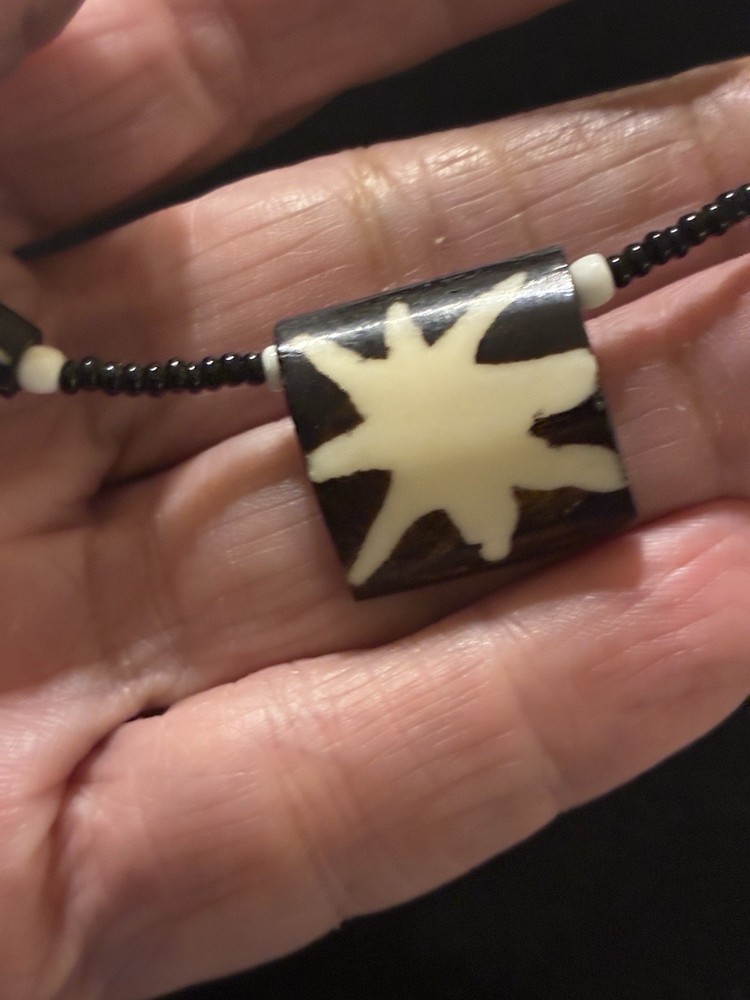 2 Artisan Stone And Bone Beaded Necklaces