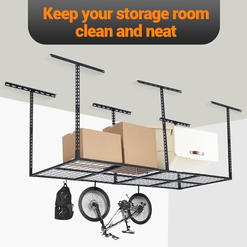 3x8 ft Garage Ceiling Storage Racks, Overhead Garage Storage Rack