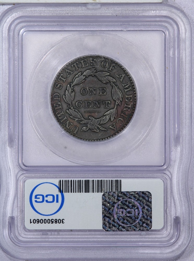 1831 Coronet Head Large Cent 1c ICG F15