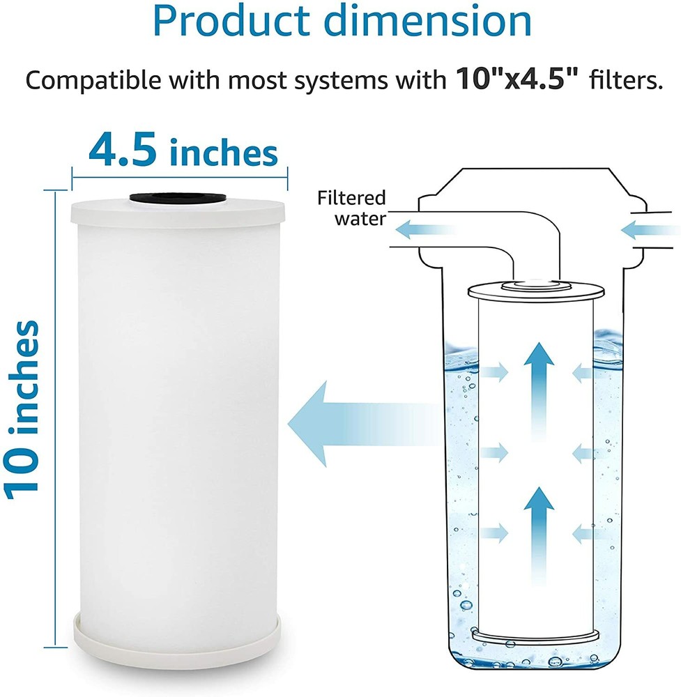 AQUA CREST 5 Micron 10"x4.5" Whole House Replacement Water Filter for Culligan