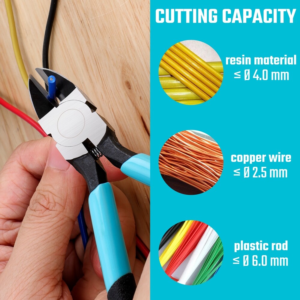 DURATECH Professional Wire Cutter 5" Wire Snips CNC Edges Thickened Flush Cutter