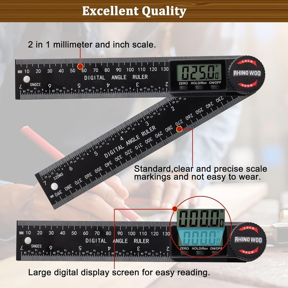 Digital Angle Finder Protractor, Angle Measuring Tool for Woodworking/Carpent...
