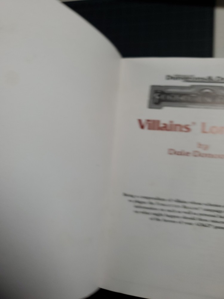Advanced Dungeons & Dragons Villains' Lorebook Forgotten Realms Original