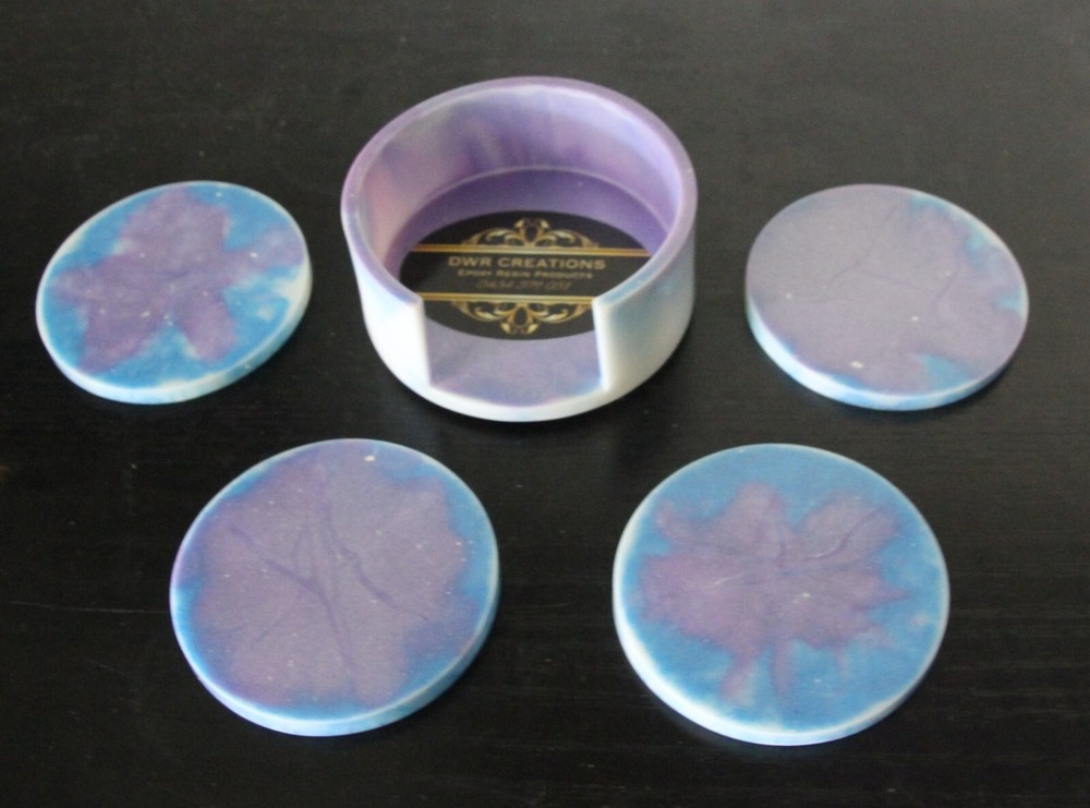 Coaster set with holder - Made by Melb Artist