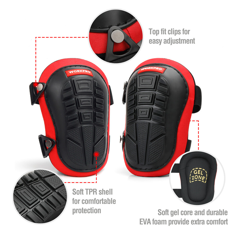 WORKPRO Knee Pads Adjustable With Heavy Duty Foam Padding and Gel Core Knee Pads