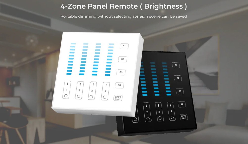 Miboxer 4-Zone Brightness Panel Remote White