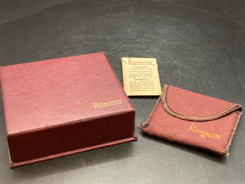 Vintage Ronson Chrome "Adonis" Pocket Lighter in Original Box