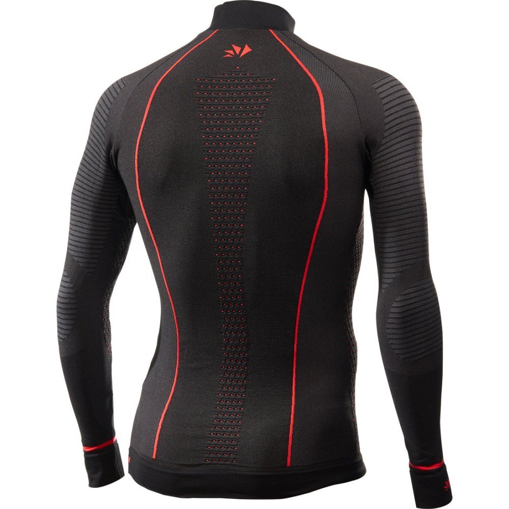 SixS Turtleneck Long Sleeve Base Layer Top Black Red