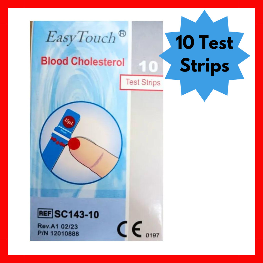 10 Strips -Original New Easy Touch Test Strips For Cholesterol Level Check Home
