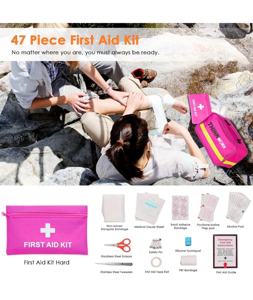 ThinkWork Emergency Car Kit Tools, Jumper Cables, First Aid Safety Driver Kit