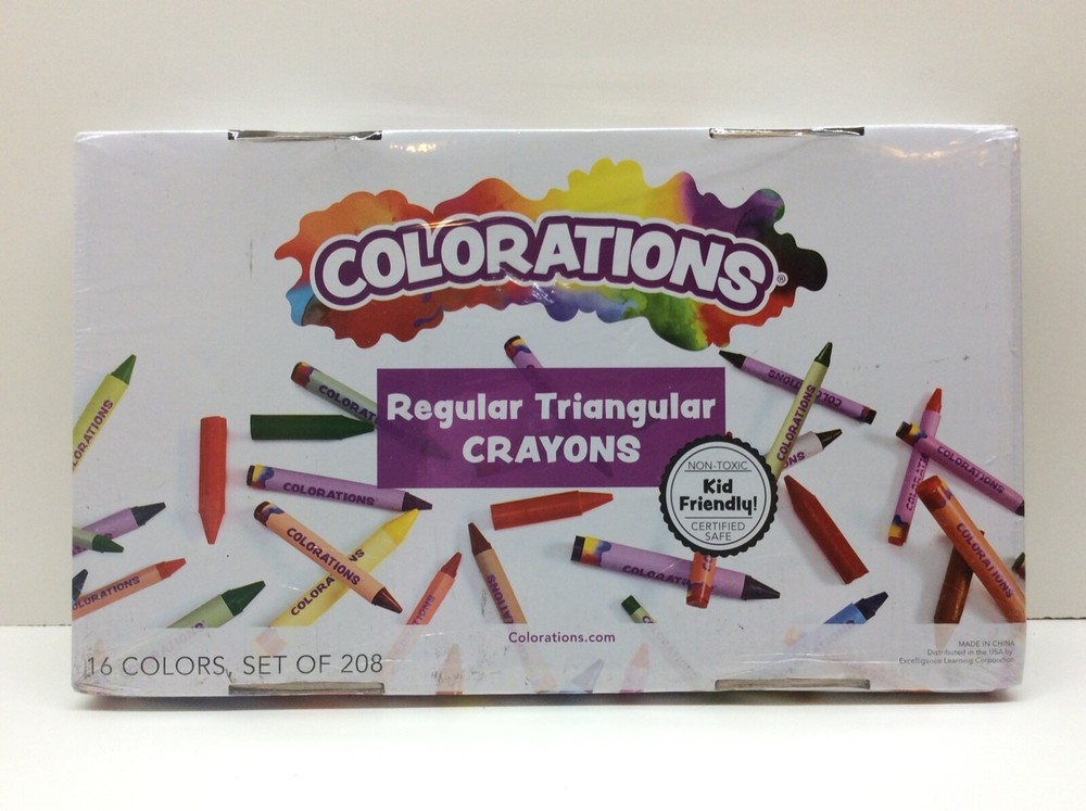 Colorations CRSTC Regular Size Triangular Crayons 208 Pack