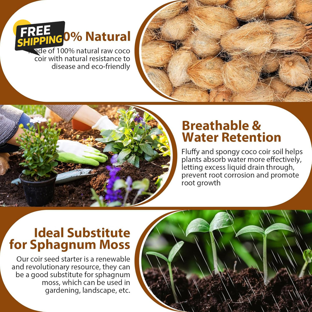 Pack of 10 Organic Coco Coir Bricks- 100% Natural Compressed Coco Peat Brick