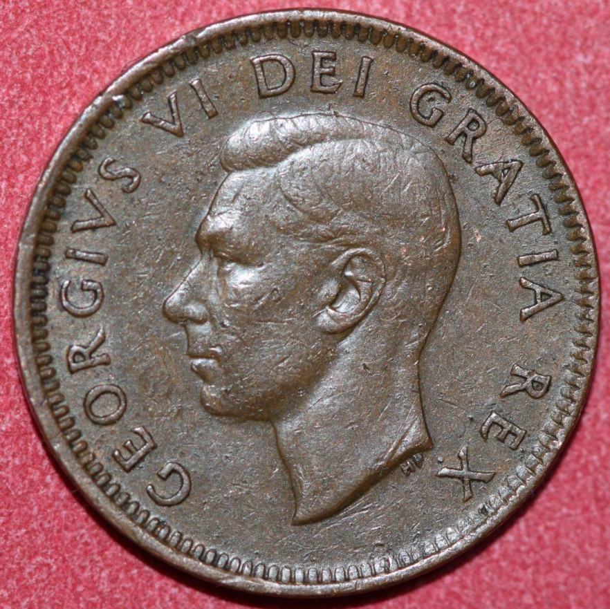 Canada 1952 Cent King George VI 19mm