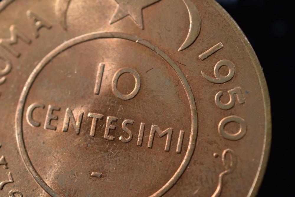 SOMALIA-ITALIAN ADMINISTRATION 1950 10 CENTESMINI
