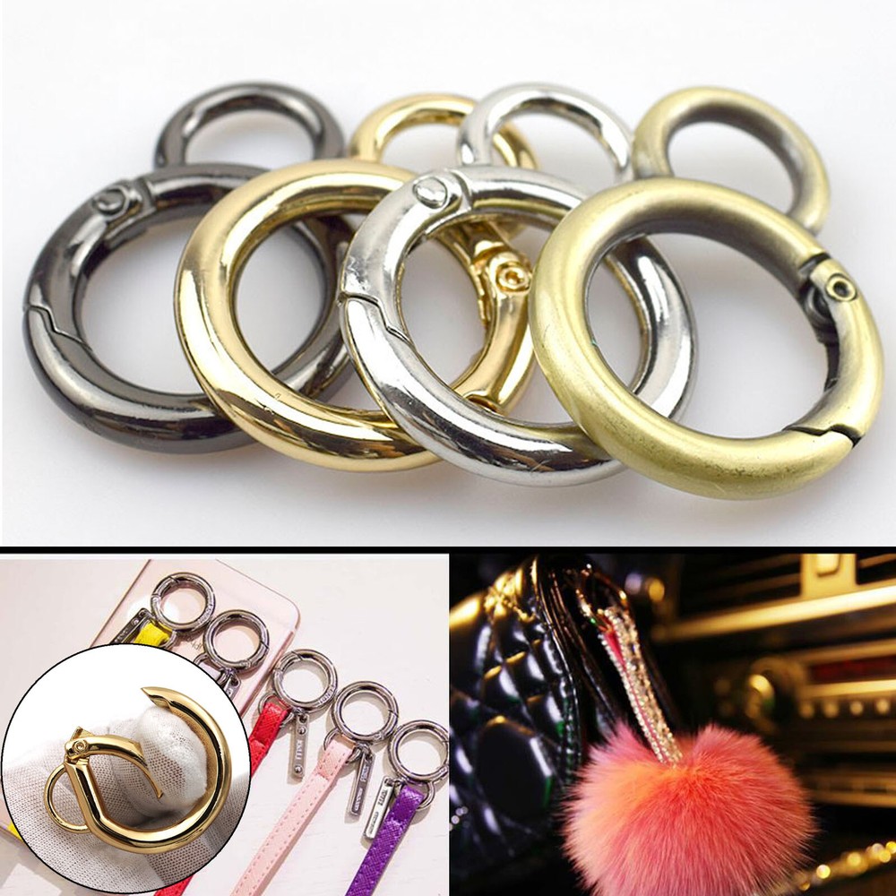 Spring Metal Ring Openable Pendant Bag Belt Strap Web Clip Buckle Trigger Clasp